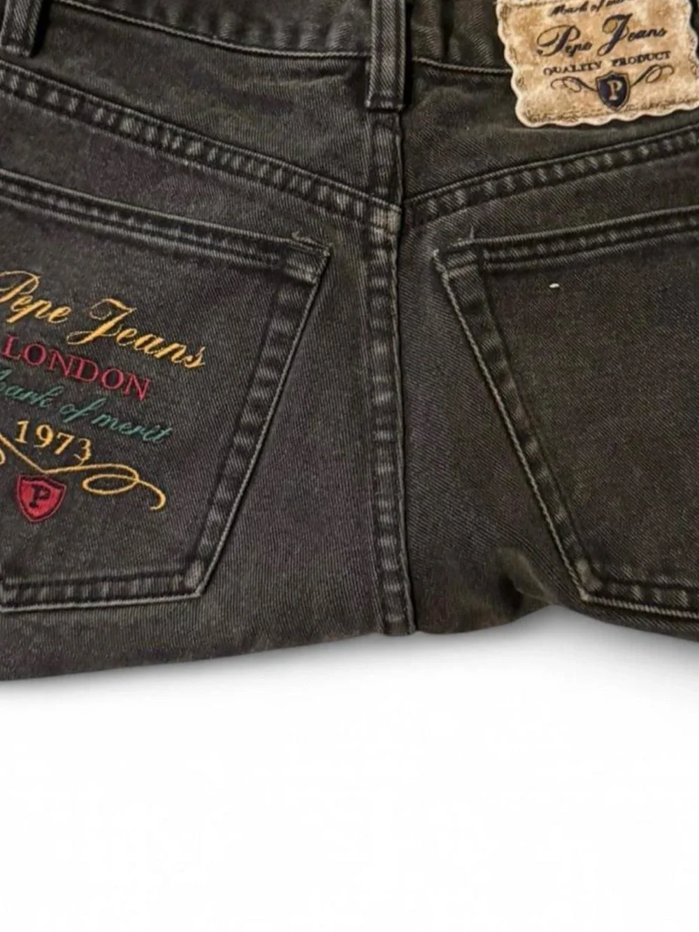 VTG Pepe Jeans London Daphne Black Mom Jeans High Waist Tapered 27x30